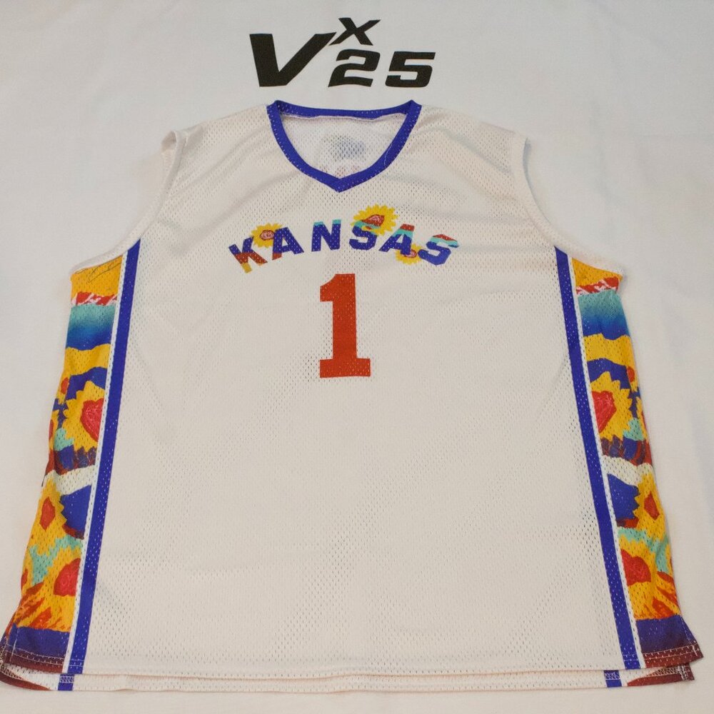 NEW Men's Kansas Jayhawks Hunter Dickinson White Alternate Mesh Jersey Sz Lg
